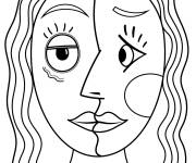 Coloriage T&ecirc;te de femme par Picasso