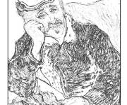 Coloriage Van Gogh, Portrait du docteur Gachet