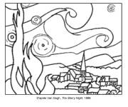 Coloriage Van Gogh, The Starry Night