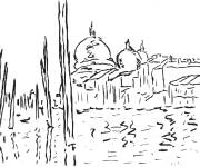Coloriage Venise de Claude Monet
