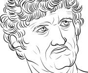 Coloriage Visage d'un homme par Leonardo de Vinci