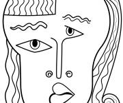 Coloriage Visage de femme par Picasso