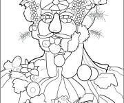 Coloriage Vortumnus de Giuseppe Arcimboldo