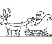 Coloriage Aper&ccedil;u de P&egrave;re No&euml;l sur le Tra&icirc;neau de No&euml;l