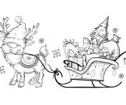 Coloriage Aper&ccedil;u du tra&icirc;neau de No&euml;l en sketch