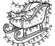 Coloriage D&eacute;coration du Traineau du P&egrave;re No&euml;l