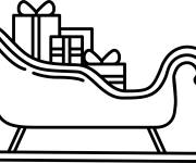 Coloriage Emoji Traineau du P&egrave;re No&euml;l en noir et blanc
