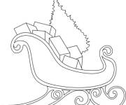Coloriage et dessins gratuit Joli Tra&icirc;neau de No&euml;l à imprimer