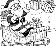 Coloriage La f&ecirc;te de noel ou on attends le pere noel sur son traineau