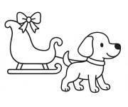 Coloriage et dessins gratuit Le chien guide le traineau de noel à imprimer