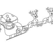 Coloriage et dessins gratuit Le p&egrave;re noel arrive enfin sur sa vehicule à imprimer