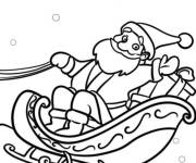 Coloriage Le P&egrave;re No&euml;l entame son voyage sur son traineau