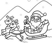 Coloriage Le tra&icirc;neau du P&egrave;re No&euml;l pour les jeunes