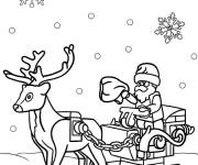 Coloriage Lego P&egrave;re No&euml;l et ses rennes