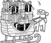 Coloriage Plein des cadeaux dans le Traineau du P&egrave;re No&euml;l
