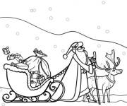Coloriage Randonn&eacute;e en tra&icirc;neau dans la neige