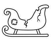 Coloriage et dessins gratuit Tra&icirc;neau de No&euml;l a besoin de fixation à imprimer