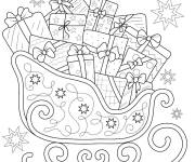 Coloriage Tra&icirc;neau de No&euml;l &agrave; motif