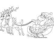 Coloriage Tra&icirc;neau de No&euml;l au crayon