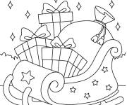 Coloriage Tra&icirc;neau de No&euml;l de cartoon