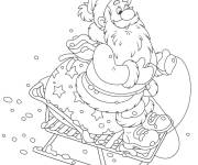 Coloriage Tra&icirc;neau de No&euml;l de dessin anim&eacute;