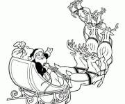 Coloriage et dessins gratuit Tra&icirc;neau de No&euml;l en vecteur à imprimer