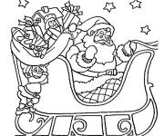 Coloriage Tra&icirc;neau de No&euml;l et des cadeaux &agrave; offrir