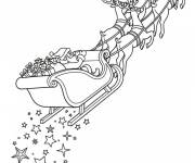 Coloriage Tra&icirc;neau de No&euml;l laissant une tra&icirc;n&eacute;e d'&eacute;toiles magiques