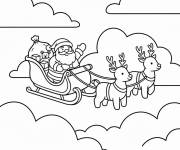 Coloriage Tra&icirc;neau de No&euml;l parmi les noel avec les cadeaux