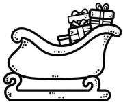 Coloriage et dessins gratuit Tra&icirc;neau de No&euml;l petite section pour enfants à imprimer
