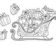 Coloriage Tra&icirc;neau de No&euml;l pour les &eacute;coliers