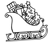 Coloriage Tra&icirc;neau de No&euml;l stylis&eacute;