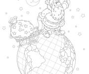 Coloriage Tra&icirc;neau de No&euml;l sur la terre