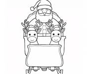 Coloriage Tra&icirc;neau de No&euml;l vue de face