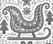 Coloriage Traineau de p&egrave;re noel anti-stress