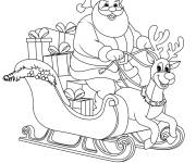 Coloriage Tra&icirc;neau de p&egrave;re No&euml;l en maternelle