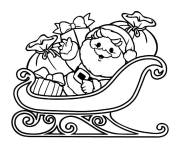 Coloriage Tra&icirc;neau de p&egrave;re No&euml;l nignon