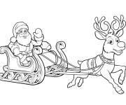 Coloriage Tra&icirc;neau de p&egrave;re No&euml;l pour les toddlers