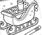 Coloriage Traineau du P&egrave;re No&euml;l avec un crayon de couleur