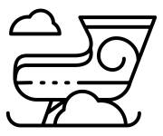 Coloriage et dessins gratuit Traineau du P&egrave;re No&euml;l basique à imprimer