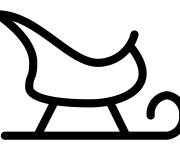Coloriage et dessins gratuit Traineau du P&egrave;re No&euml;l comme logo à imprimer