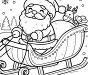 Coloriage Traineau du P&egrave;re No&euml;l de dessin anim&eacute; cp