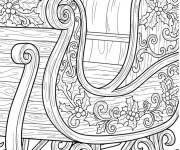 Coloriage Tra&icirc;neau du P&egrave;re No&euml;l en bois finement d&eacute;cor&eacute;