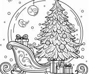 Coloriage Traineau du P&egrave;re No&euml;l magique