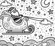 Coloriage Traineau du P&egrave;re No&euml;l pour cmp