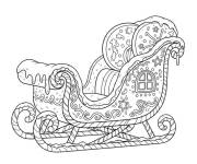 Coloriage Tra&icirc;neau en forme de canne de No&euml;l sucr&eacute;e