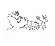Coloriage Tra&icirc;neau guid&eacute; par le p&egrave;re No&euml;l