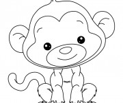 Coloriage et dessins gratuit Beau petit Singe à imprimer