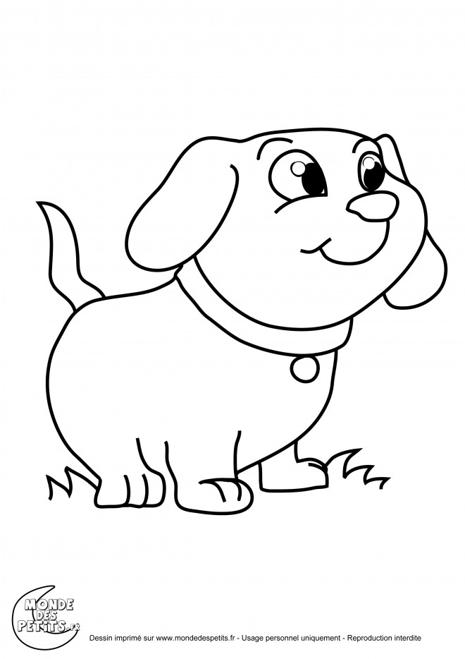 Coloriage Bebe Chien Mignon En Couleur