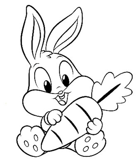 Coloriage Bébé Lapin Mignon Dessin Gratuit à Imprimer